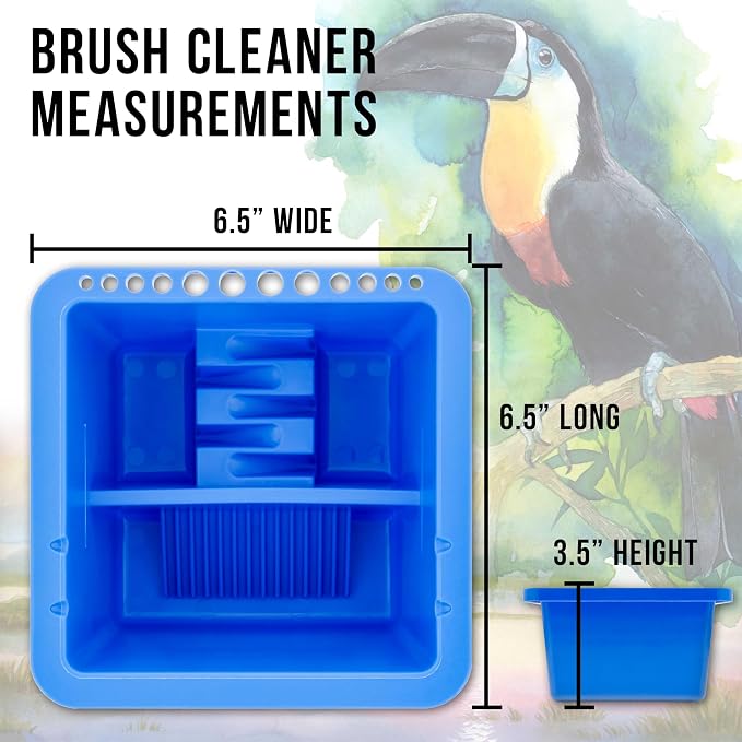 U.S. Art Supply 12-Hole Multi-Function Plastic Paint Brush Cleaner Set