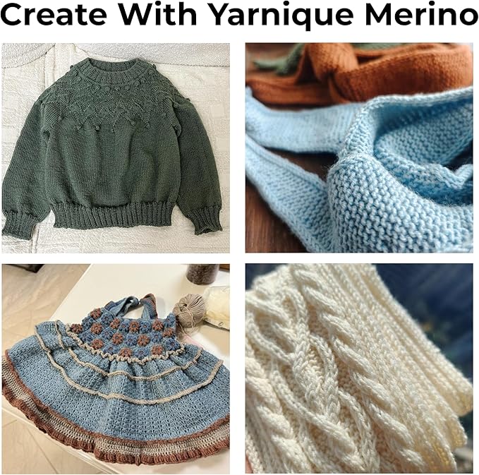 1oo% Australian Merino Wool Yarn, Sport Weight, 4 Balls – 656 Yds