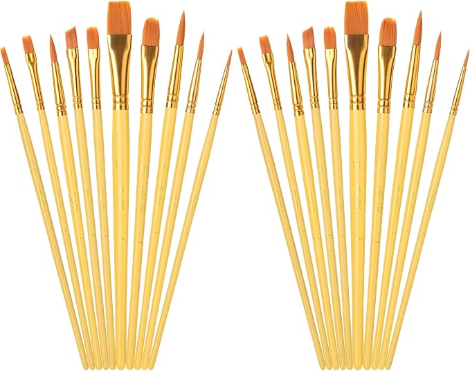 Mr. Pen- Acrylic Paint Brushes Set, 20 Pack, Round & Pointed Tip
