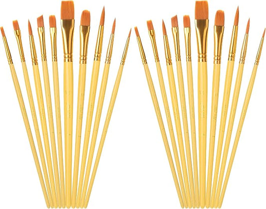 Mr. Pen- Acrylic Paint Brushes Set, 20 Pack, Round & Pointed Tip