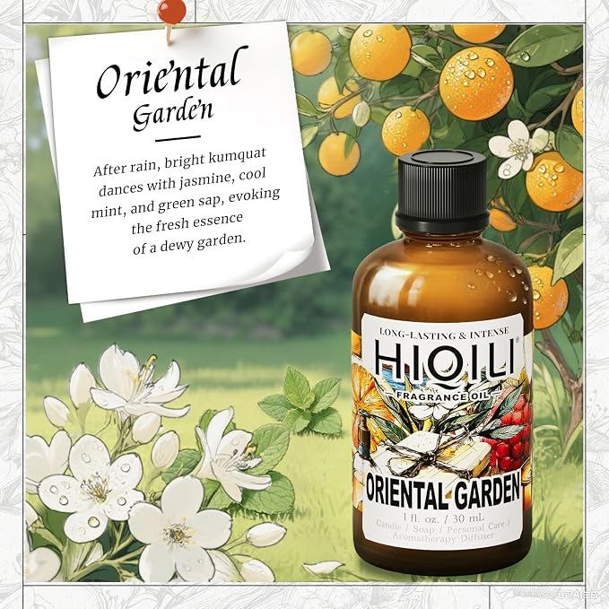HIQILI Oriental Garden Fragrance Oil for Candle & Soap Making, Inspired by H.er-mes Le-Jrn deMonsr-Li, Luxury Hotel Scents for Essential Oil Diffuser, Aromatherapy - 1.0 Fl Oz(Pack of 1)