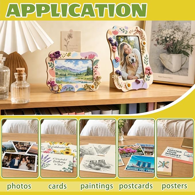 VOKOY 50 Pack DIY Wooden Picture Frames for Crafts,Vintage Wave Shape | DIY Wood Craft Picture Frames for 4" x 6" Photos,Unfinished Standing Wood Photo Frame,Wood Decorate for Birthday Party Gifts