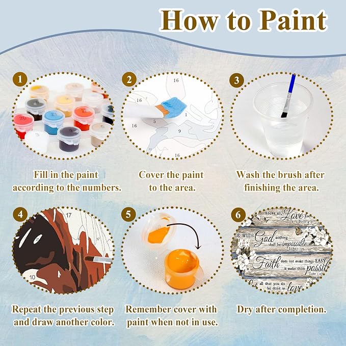 Christian Paint by Number for Adults, Paint by Numbers Kit for Adults 16x20