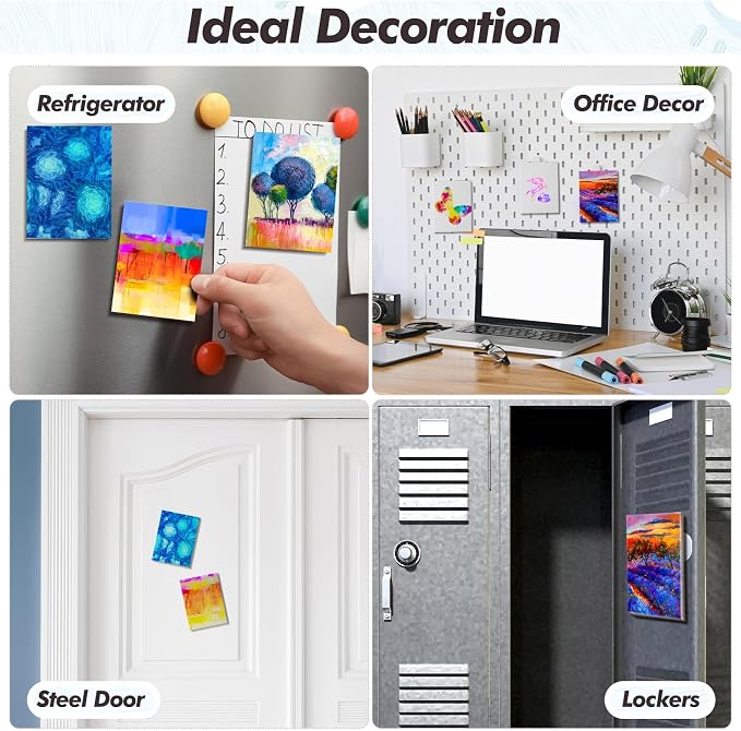Engrowtic 50 Pcs Magnetic Painting Canvas Panels, 3 x 4 in, Rectangle