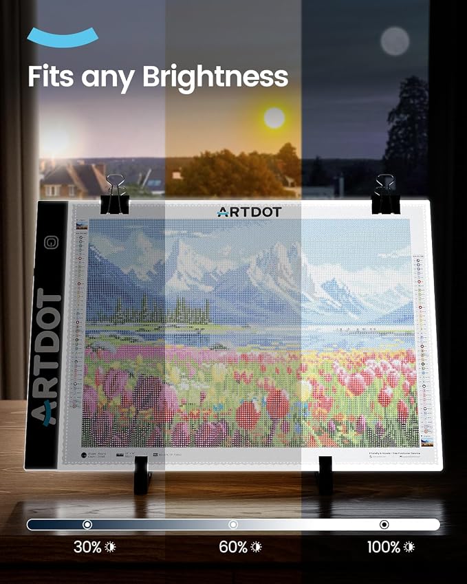 ARTDOT A4 LED Light Pad for Diamond Art Kits for Adults,USB Powered Adjustable Brightness Light Board for Diamond Painting Accessories and Tools