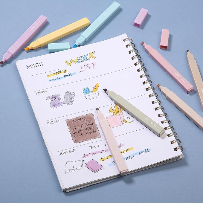 Mr. Pen- Aesthetic Highlighters No Bleed, 8 Pack, Assorted Colors | Chisel Tip, Cute Highlighters Assorted Colors for Journaling, Highlighting, Underlining, Fast Dry, Back to School Supplies