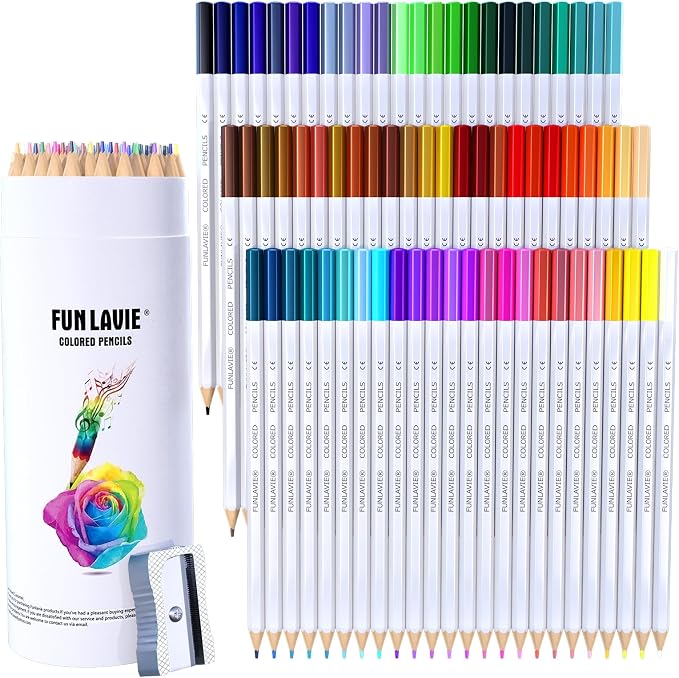72 Colored Pencils for Adult Coloring Books, Soft Core Art Pencils | Professional Drawing Pencils Set with Sharpener, Art Supplies for Artists, Adult Coloring, Painting, Sketching and Blending