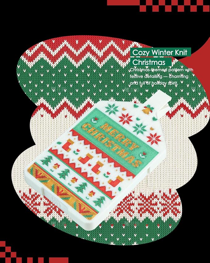 Foreveryoung Cozy Diamond Art Tray with Lid, Cozy Winter Knit Christmas