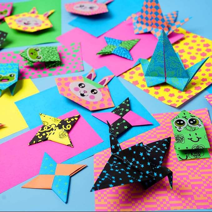 Creativity for Kids Neon Origami Mini Kit, 25 Papers (Ages 7+)