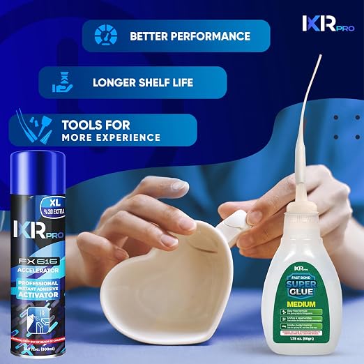 ixirpro CA Glue with Activator, Medium, 1.75oz + 16.9oz Kit