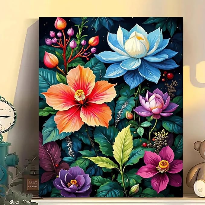Arttoplus Flowers Paint by Numbers Kit for Adults Beginner 16x20inch | Flower Adult Paint by Number Kits on Canvas, DIY Oil Painting by Numbers for Gift Home Wall Decor (Without Frame)