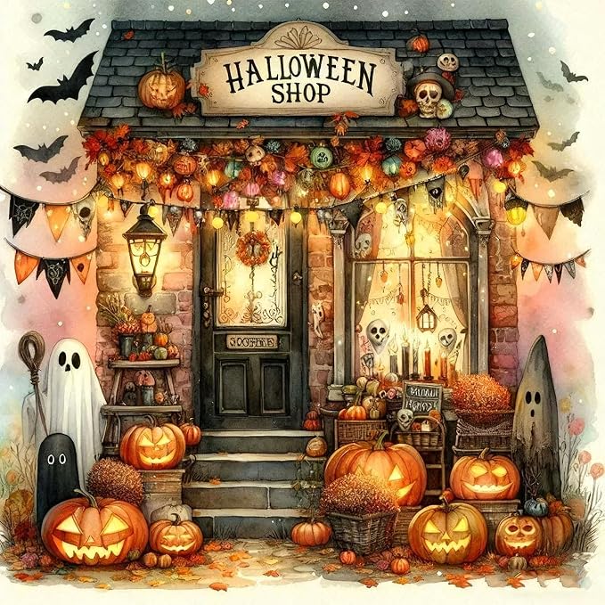 ijbnhd Halloween Shop Diamond Art Kits for Adults 14x14in