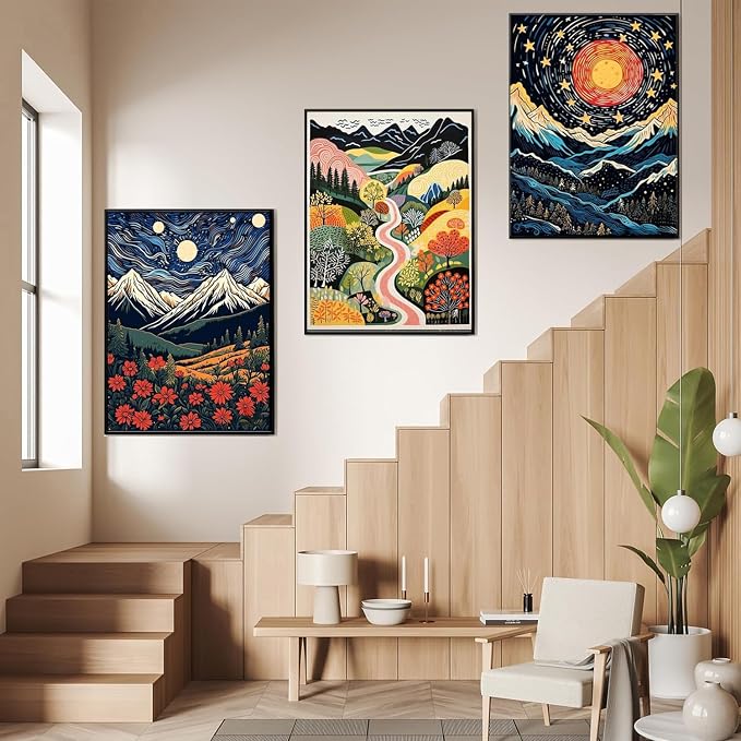 DOTSOPS 6 Pack Landscape Abstract Diamond Painting Kits Art Adults | Painting Kit,Crafts DIY 5D Diamond Art Packs Kits.Full for Adults Beginner,Home Wall Decoration Gift 11.8 x 15.7 Inches