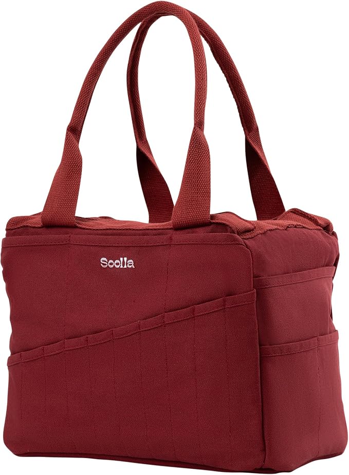 Soolla Studio Bag: Art Supply Storage Organizer & Pottery Tool Bag, Washable Tote, Yarn Bag, Crochet, 30 Pockets, 15+ Colors