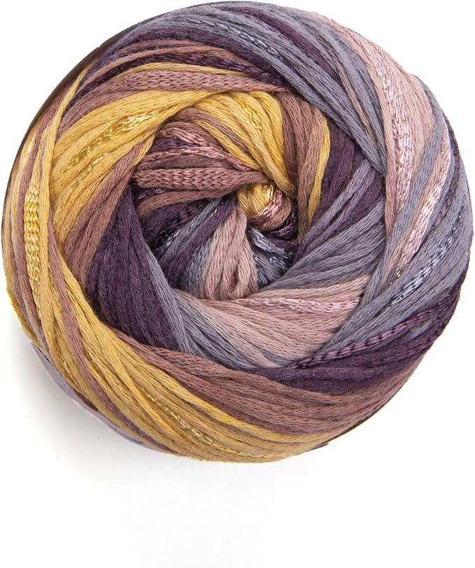YarnArt Symphony Dream Cotton Yarn -%80 Cotton%20 Viscose Rainbow Multicolor Crochet Knitting Yarn - Suitable for All Blouses, Dresses, Shawls, Bags, Hats - 273 Yards, 3.52 Oz (1 Skein) (3102)