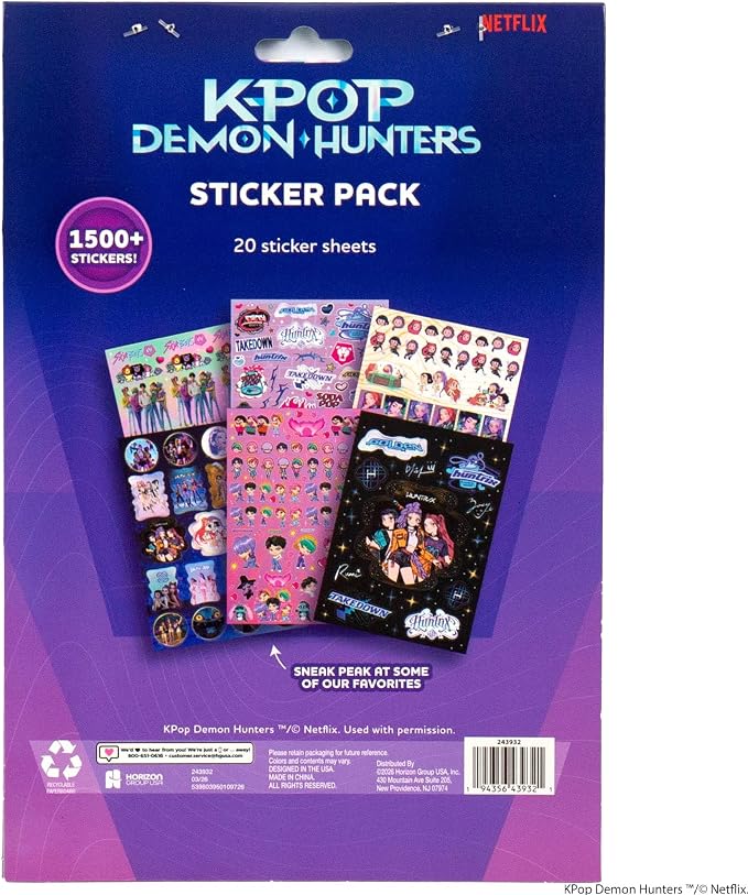 Horizon Group USA Sticker Book, Kpop Demon Hunters, 1500+ Stickers