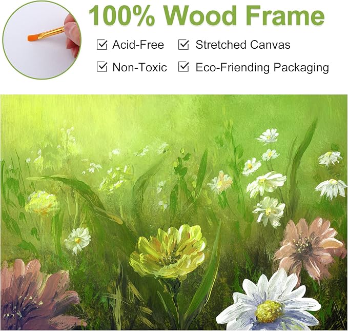 6Packs Mini Stretched Canvases for Painting with 3x5”, 4x4”, 4x6”, 5x5”, 5x7”, 6x6”, Painting Canvas for Oil & Acrylic Paint.