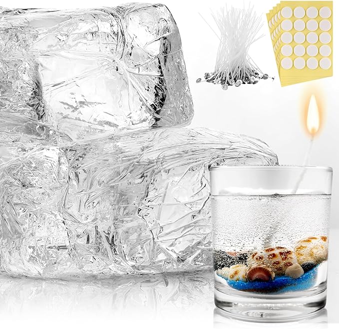 Heigble 3.3 lb Gel Wax for Candle Making Clear Jelly Gel Wax