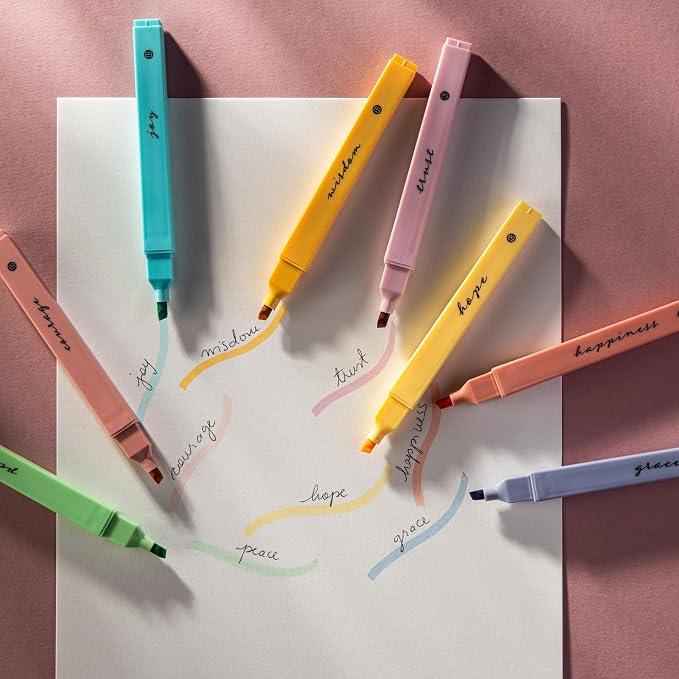 DIVERSEBEE Bible Highlighters with Soft Chisel Tip, 16 Pack Assorted Colors Pens No Bleed, Quick Dry Set, Cute Aesthetic Markers, Bible Study Journaling Supplies and Accessories (Pastel)