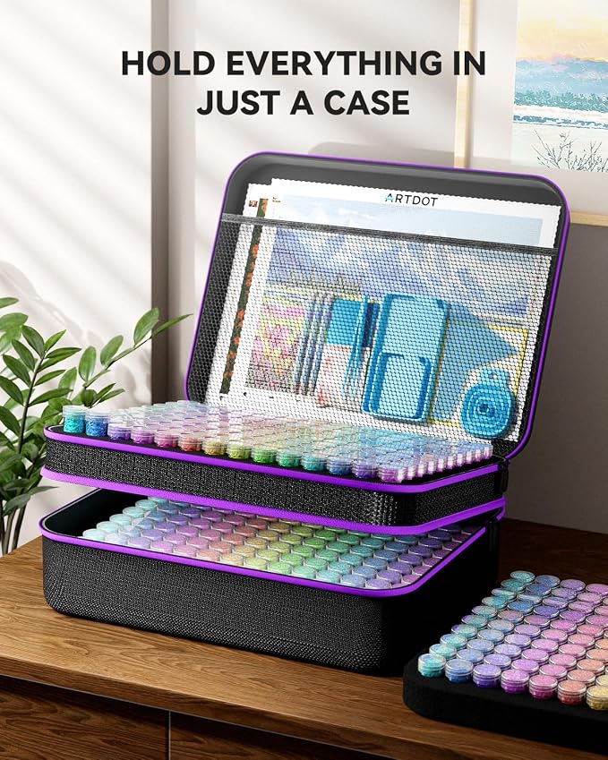 ARTDOT 420 Slots Storage Container for Diamond Art Kits for Adults,Portable Bead Storage Boxes for Diamond Painting Accessories and Tools