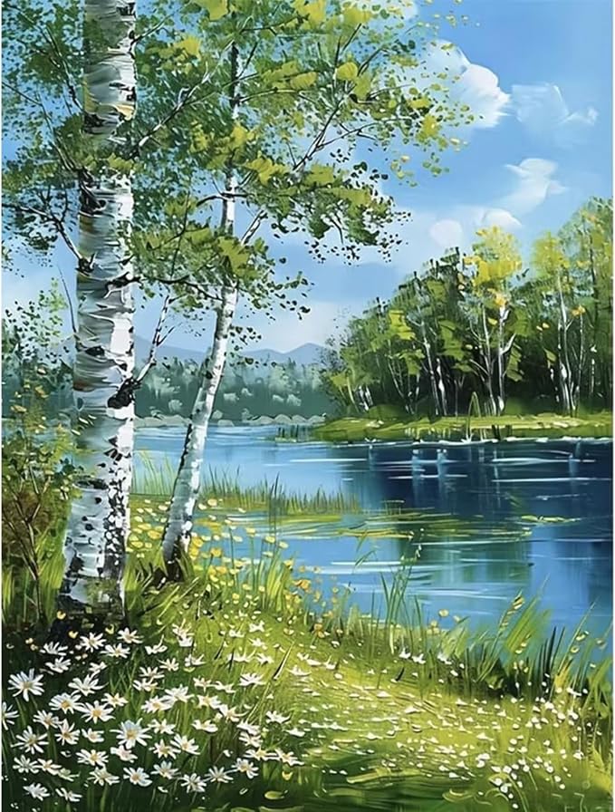 Tree of Life Diamond Art Kits for Adults,Lake Diamond painting Wall Decor