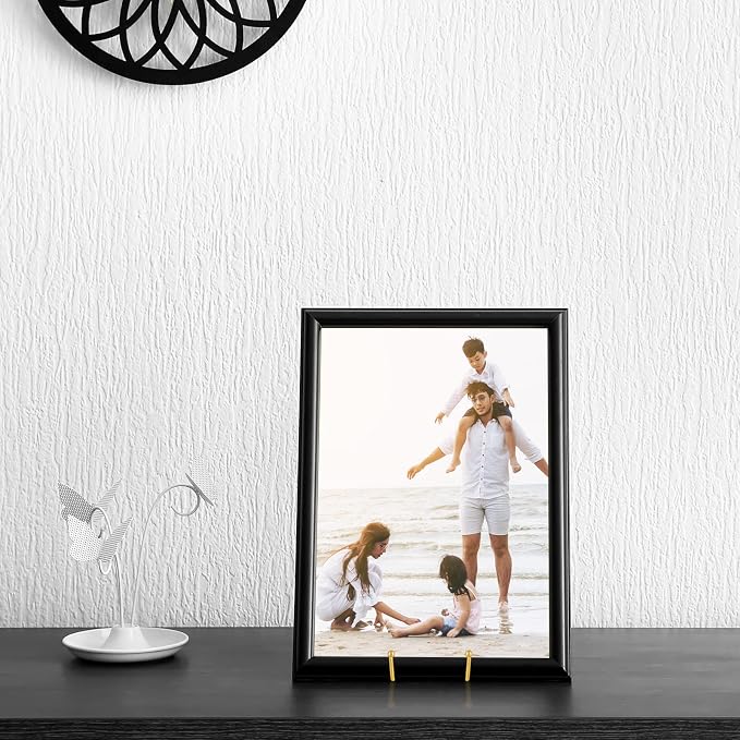 IBosins 5-Pack 4-Inch Plate Holder Display Stands Gold Metal Frame Stand
