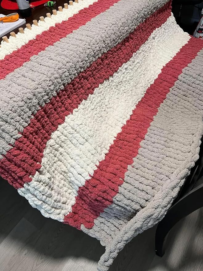 QWM 96“ Chunky Blankets Loom Knitting Looms Long Installation Free and Adjustable Foldable Portable Extra Loom Large 38,48,60, 72,84,96 Inch