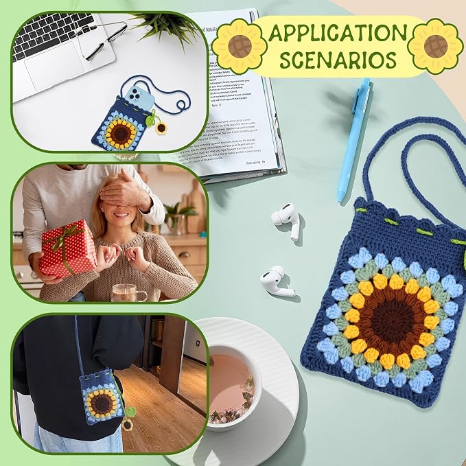 Fedmut Crochet Kit for Beginners, Shoulder Bag Crochet Kit Adults Project
