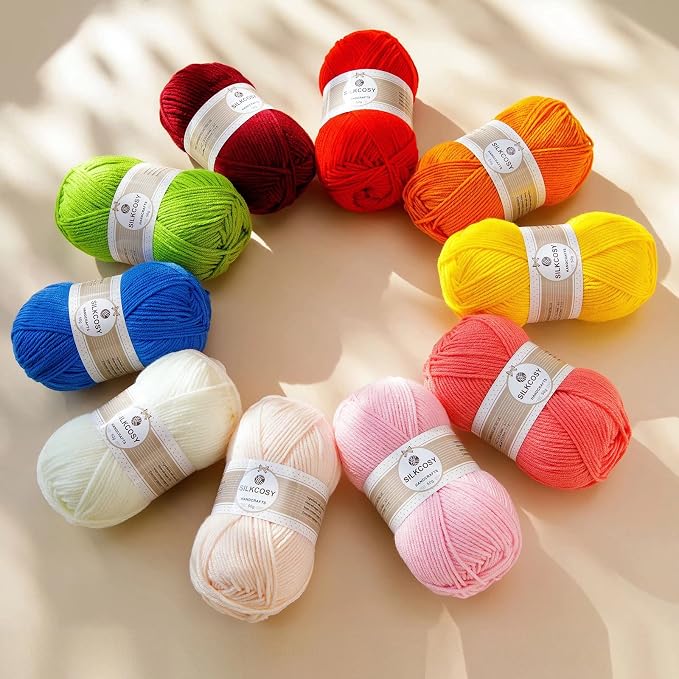 2 Pcs Crochet Yarn, Feels Soft 280 Yards Assorted Colors 4ply Acrylic Yarn for Crochet & Hand Knitting - Skin Color