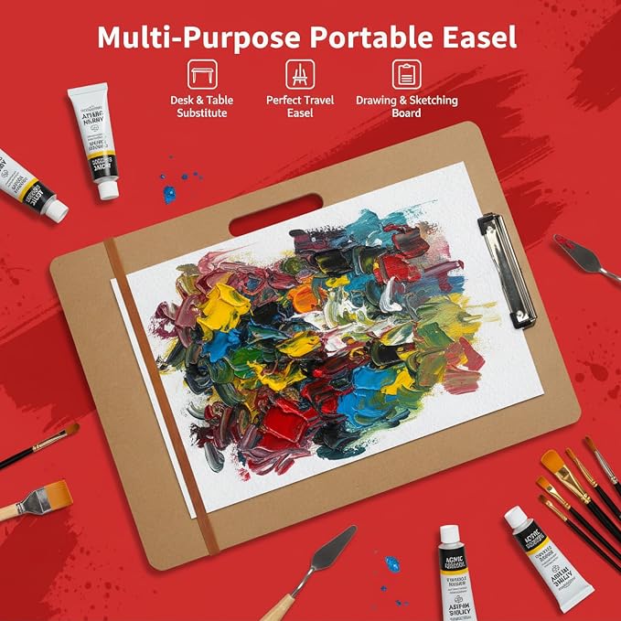 Artlicious Portable Drawing Board with Handle - Sketch Clipboard Artists