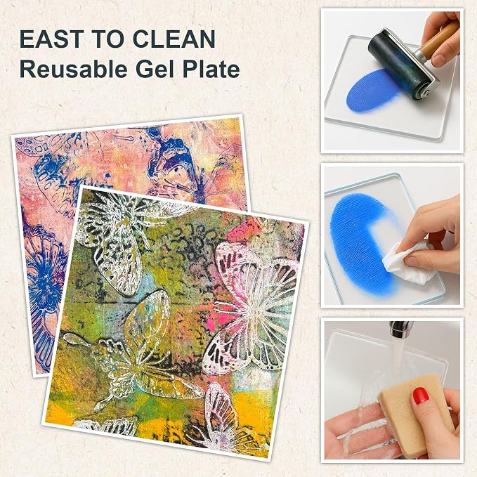 DINGSEN Gel Printing Plate Kit, Printmaking Set for Artists & Crafters
