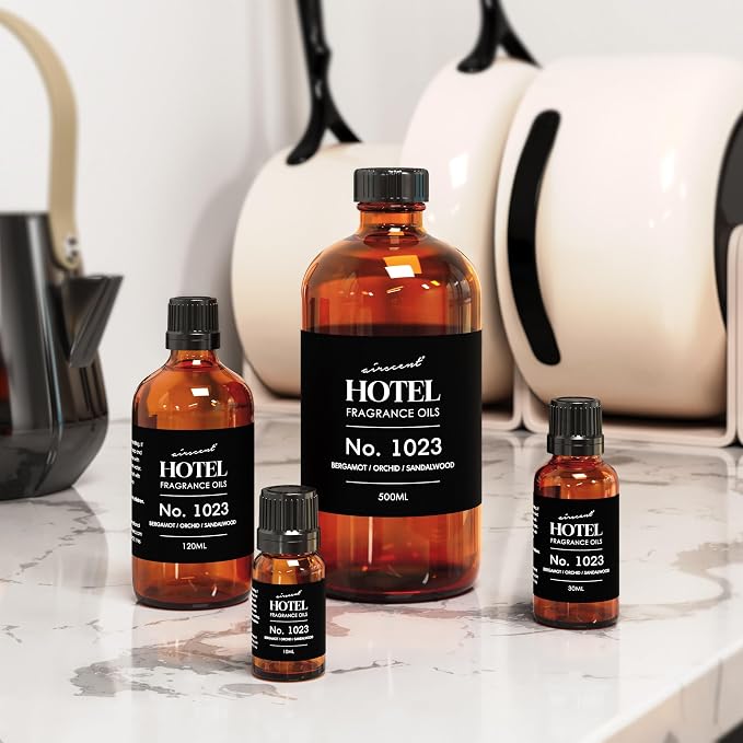 AirScent Hotel Diffuser Oil No. 1023 - Baccarat Hotel Inspired - 500 mL | Bergamot Orchid Sandalwood - Fragrance Oil for Ultrasonic and Waterless Diffusers and Crafting - 16.9 fl oz Glass Bottle