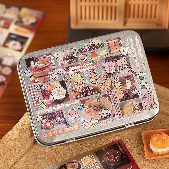 PRSTINCOL Japanese Style Sticker Book, 30 Pages of Street Scene Graffiti Adhesive Stickers for Scrapbooking Journal and Diaries, 7.7 x 4.9 Inch