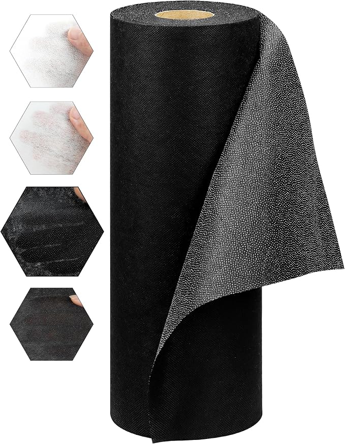 FIVEIZERO Medium Weight Non-Woven Fusible Interfacing for Sewing-12in×30yd