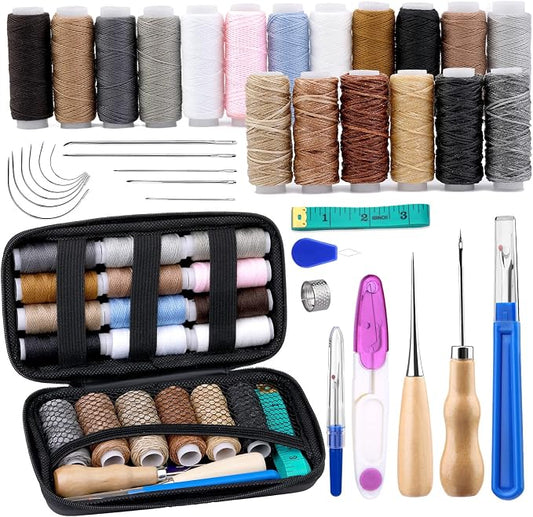 BUTUZE Upholstery Repair Kit, Leather Sewing Kit, Sewing Waxed Thread