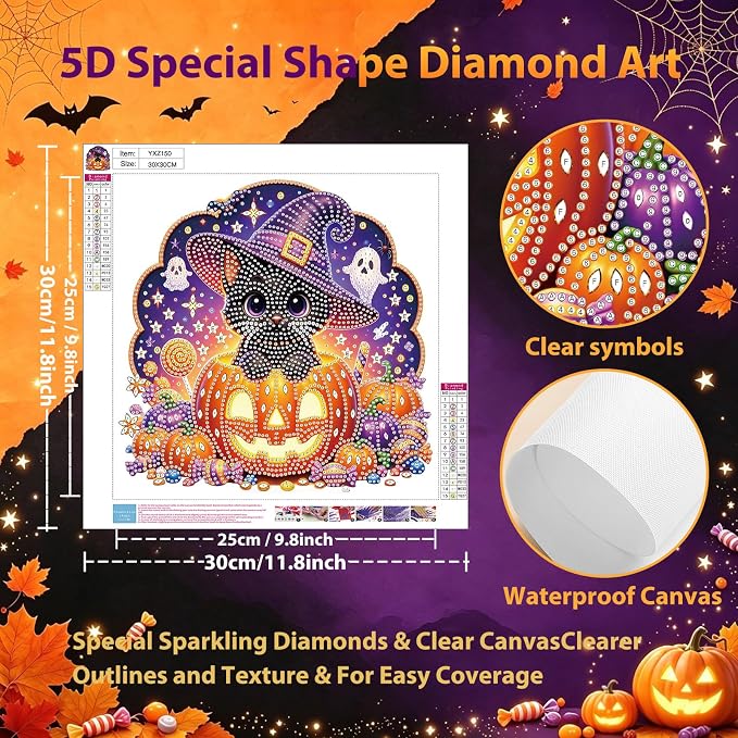 Halloween Diamond Art Kits for Adults Special Shape Diamond Painting