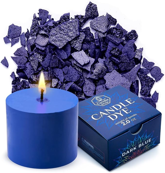Dark Blue Candle Dye 2oz for Soy Candle Making – Wax Color Chips | Highly Concentrated Candle Wax Dyes – Candle Shop Premium Color Dye Chips for Soy Wax, Beeswax, Paraffin