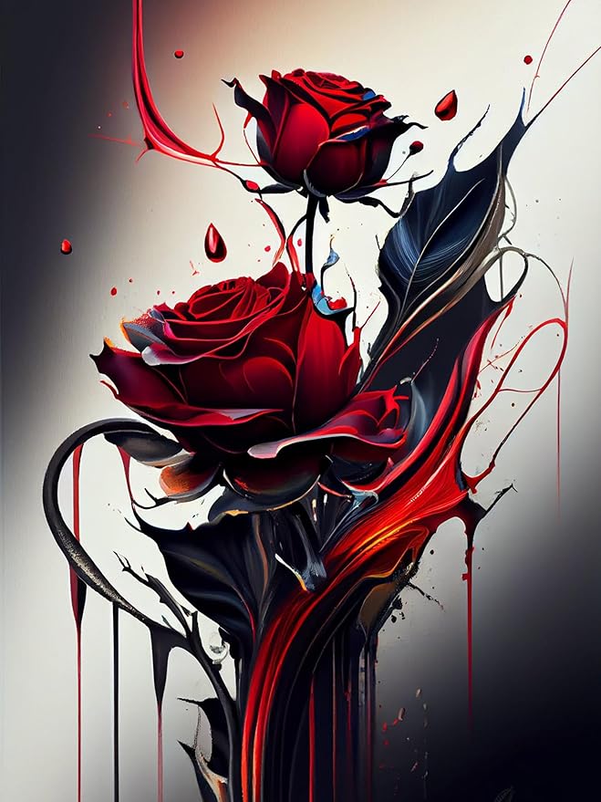 Benjenes Rose Diamond Art Kits for Adults, Flowers Diamond Painting Kits