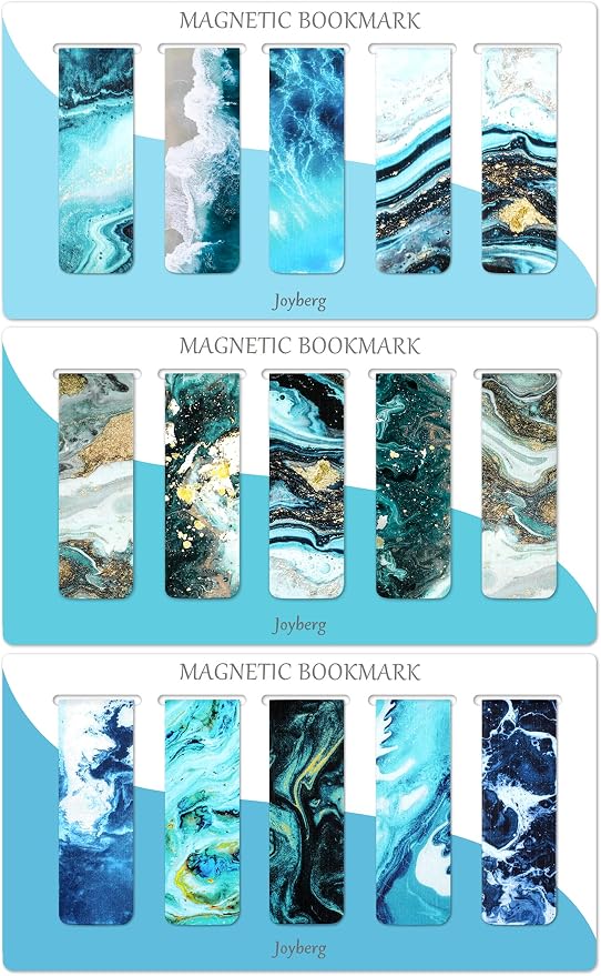 30 Pieces Bookmarks, Magnetic Bookmarks for Women, Men, Book Lovers, Page Markers for Students Teachers Reading (Multi Ocean)