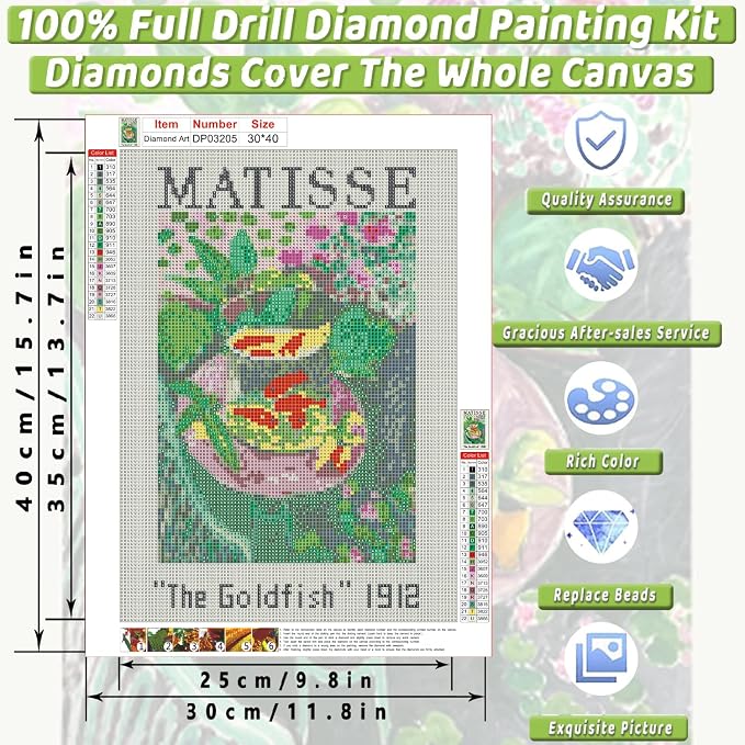 Matisse Square Diamond Art Kits for Adults Diamond Painting Kit Beginner