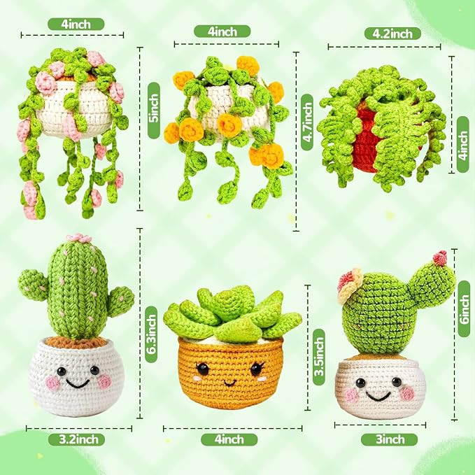 obvade Crochet Kit for Beginners Knitting Kit for Beginners Crochet Animal Kit Beginner Crochet with Step-by-Step Video Tutorials (Plants)