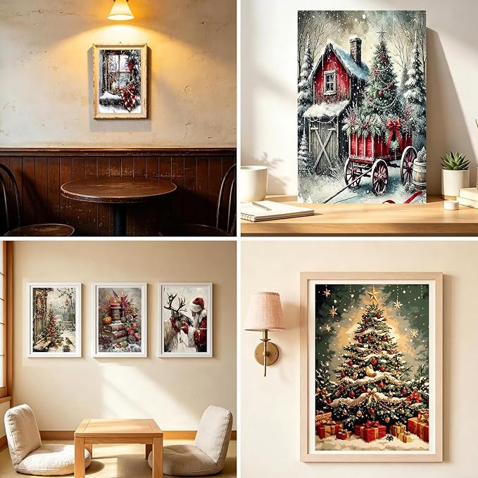 6 Pack Christmas Paint by Numbers for Adults Beginners-8” W x 12”L
