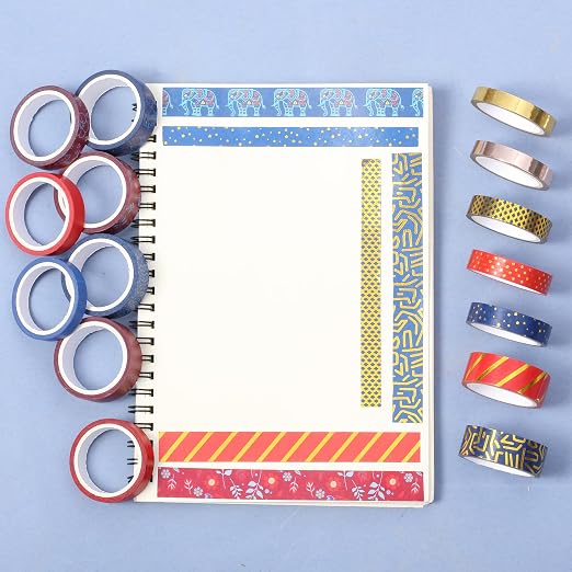 Mr. Pen- Washi Tape Set, 15 Rolls, Assorted Sizes, Metallic Foil | 5 Yards/Roll, Washi Tape for Scrapbook, Arts, Crafts, Journals and Planners, Gilded Grandeur