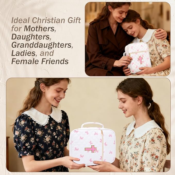 XKDOUS Bible Cover Case for Women Bible Bag Journaling Kit w/Study Supplies