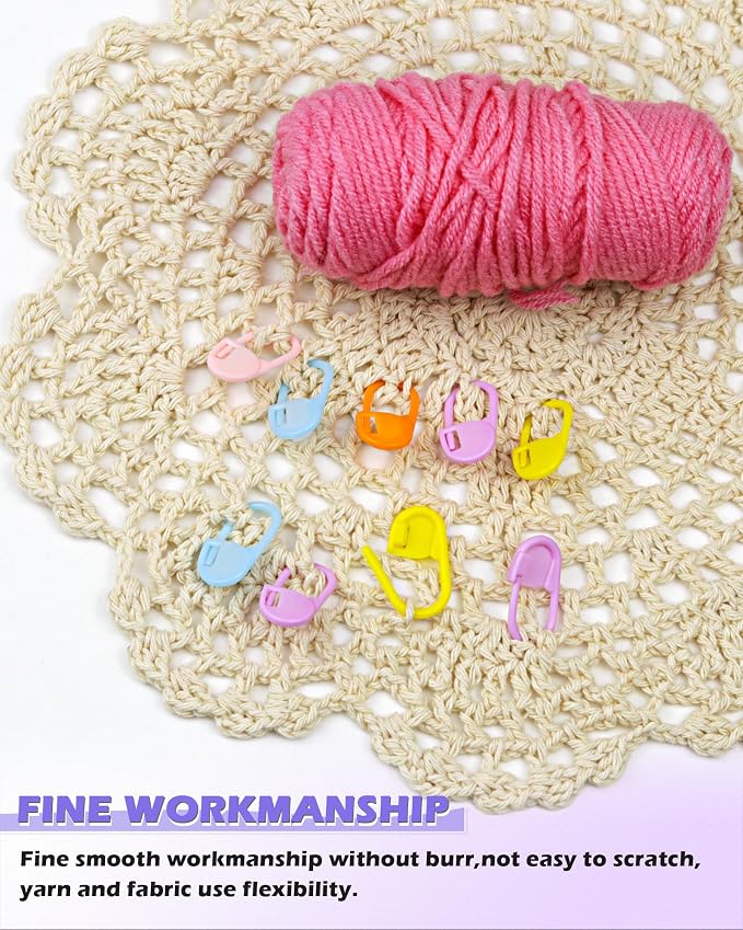FIVEIZERO 200 Pcs Stitch Markers - 10 Color Knitting & Crochet Markers