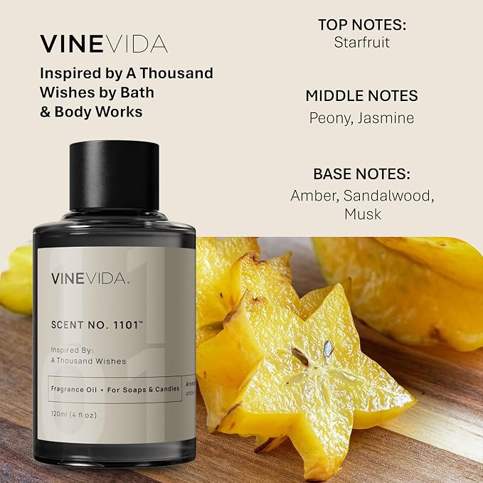 VINEVIDA [4oz] A Thousand - Fragrance Oil for Candle & Soap Making - Made in USA Candle Oil Scents