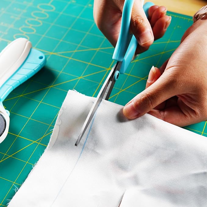 MANUFORE Professional Sewing Scissors Set: Big and Small Scissors, Rotary Cutter with 3pcs Extra Blades for Cutting Fabric