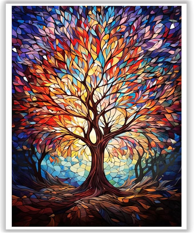 HITO Tree of Life Paint by Numbers Kit for Adults 16x20 Inch Frameless | Tree of Life Paint by Number for Adults, Paint by Numbers for Adults Beginner for Gift Home Wall Decor