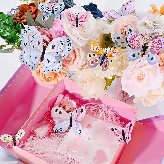 SAOROPEB 3D Butterfly Wall Decor, 24 Pcs Pastel Butterfly Decorations