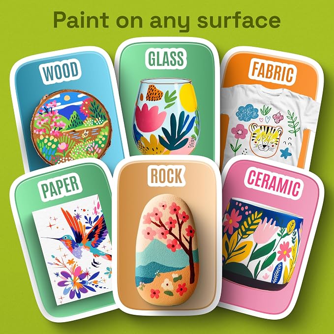 ARTISTRO Mixed Colors Dual-Tip Acrylic Paint Marker Pens - Set of 24 | For Fabric, Rock, Glass, Wood, & Coloring Books, Arts & Crafts Gift, Classroom Must Haves & School Supplies (Dot & Fine Tips)